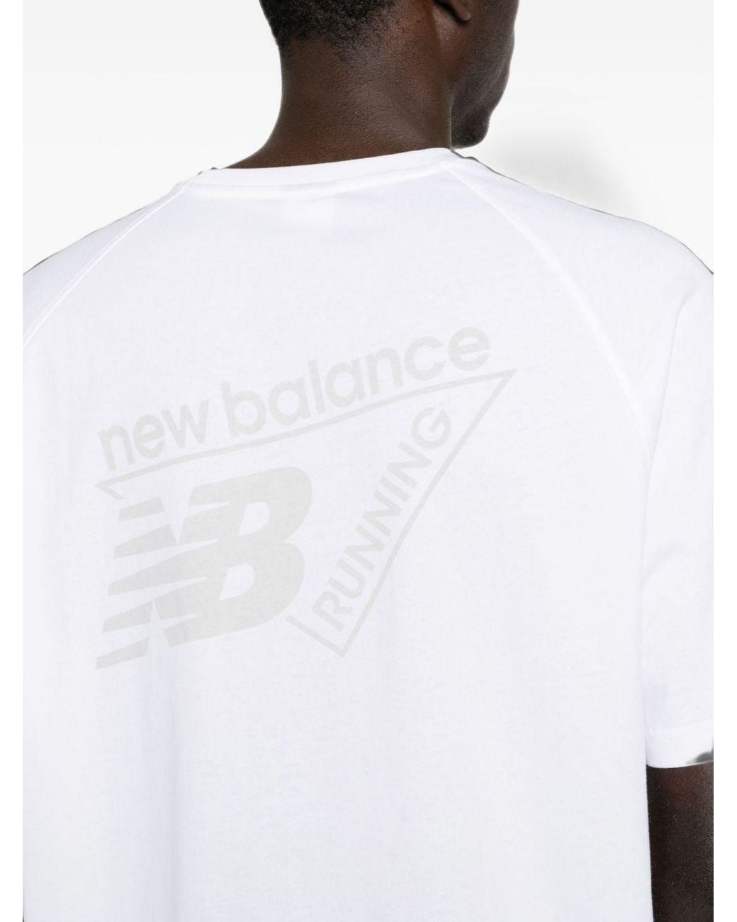 New Balance White Logo Cotton T Shirt