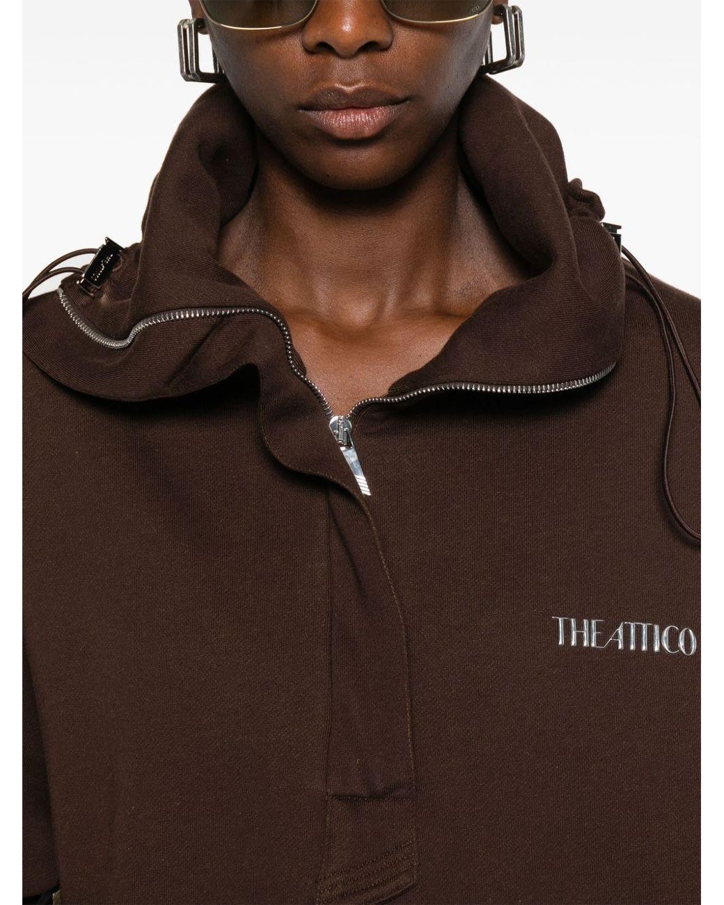 Le sweat en coton du logo Attico The Attico en coloris Brown