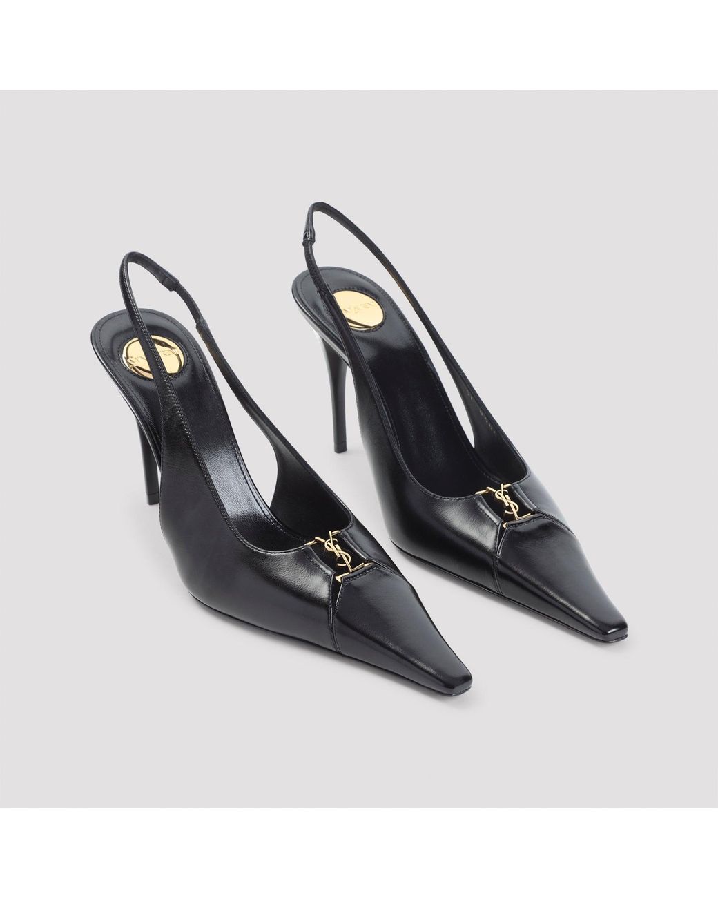 Saint Laurent Black Babylone Slingback Pumps