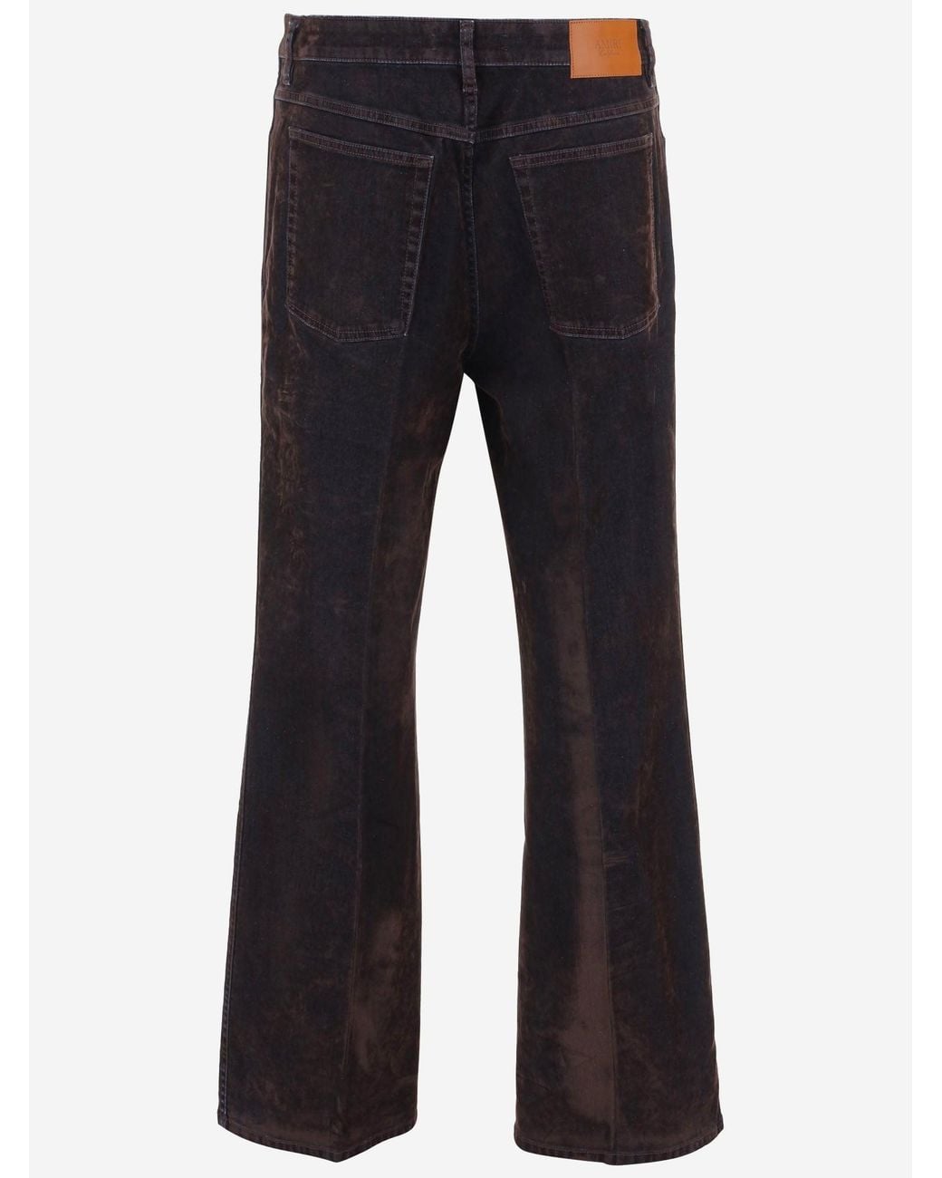 Amiri Blue Jeans Velvet-Effect Stretch Cotton