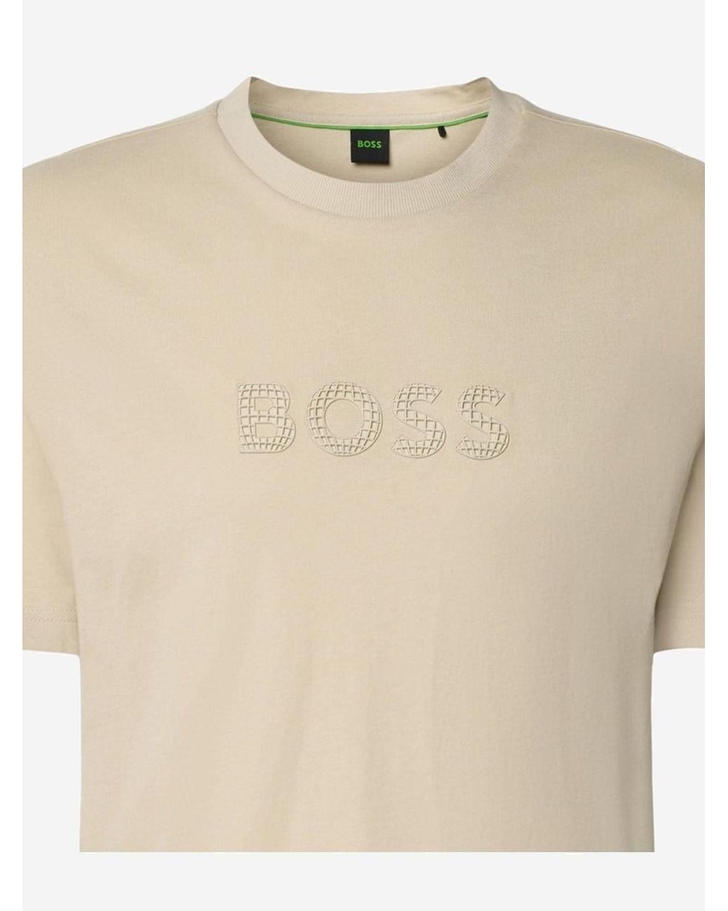 Boss Natural Cotton T Shirt With Logo for men