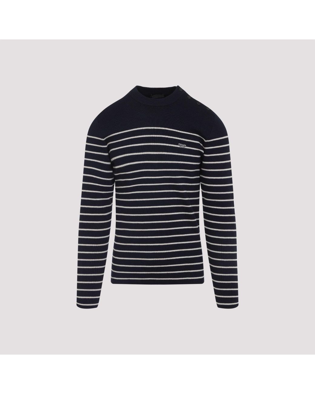 Prada Truien & Vesten ,Blauw ,Wol Virgin Wool Ronde Hals Trui in het Blue voor heren