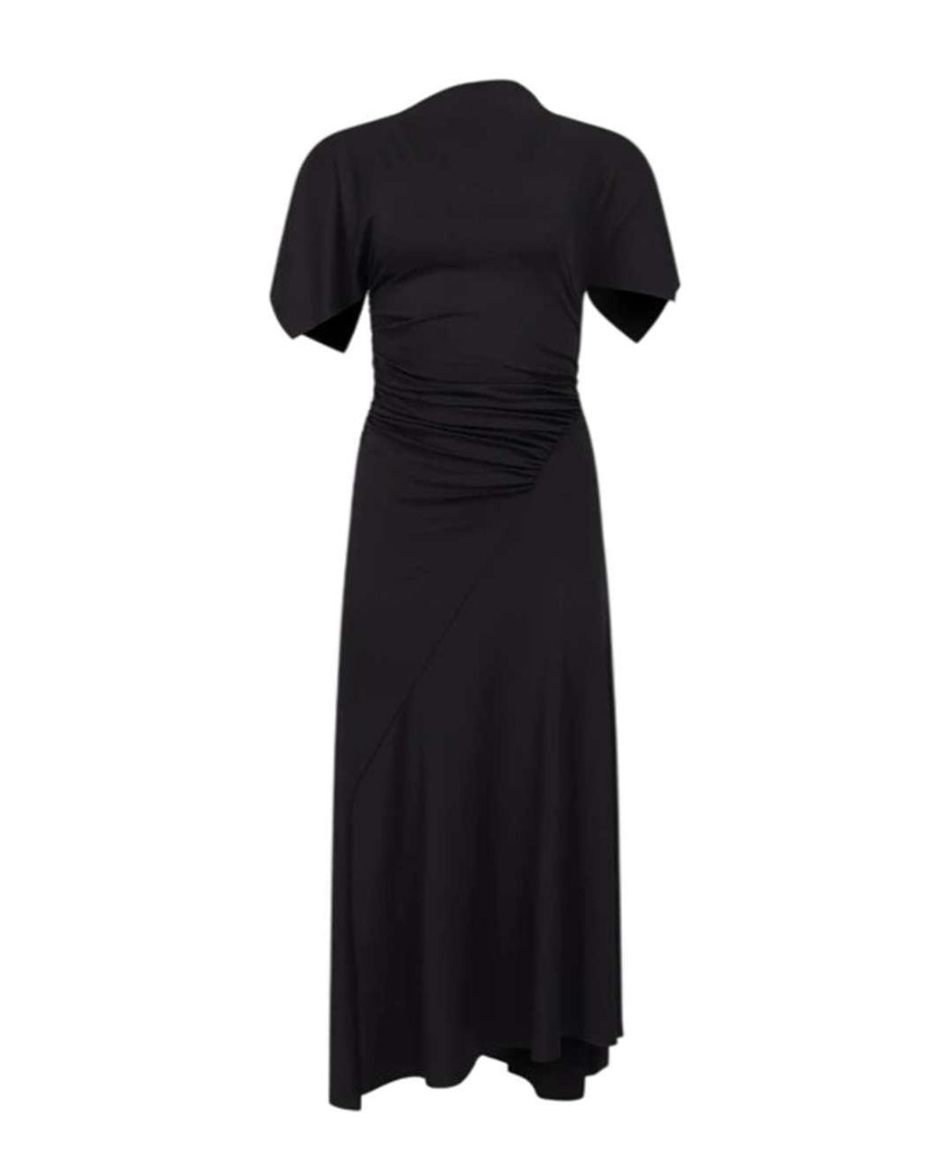 Victoria Beckham Black Draped Midi Dress