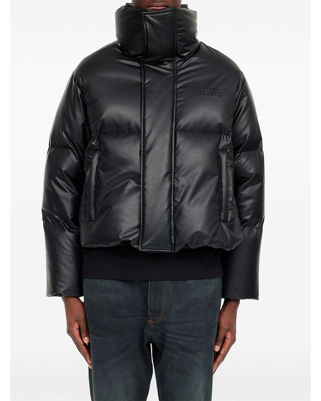 MM6 by Maison Margiela Black Short Down Jacket