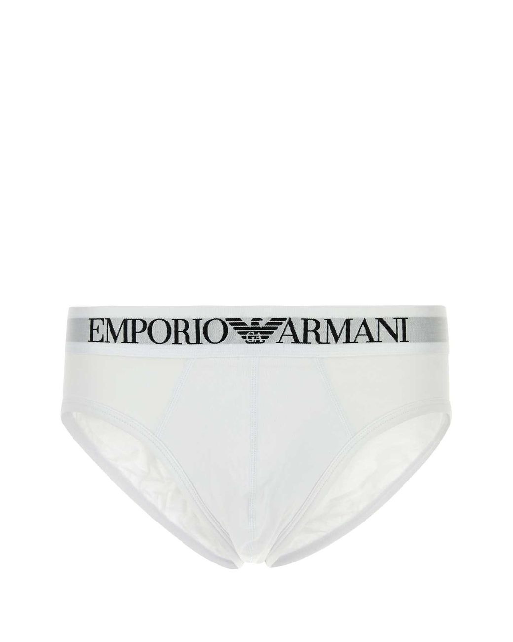 Emporio Armani White Stretch Cotton Brief