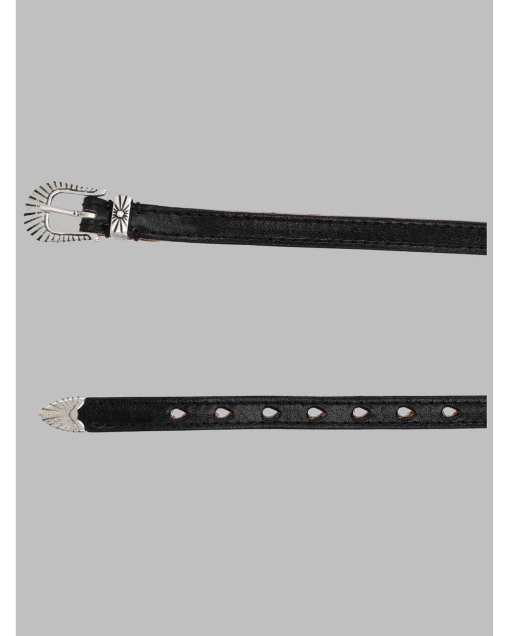 Our Legacy Gray Leather Belt With Minimal Buckle