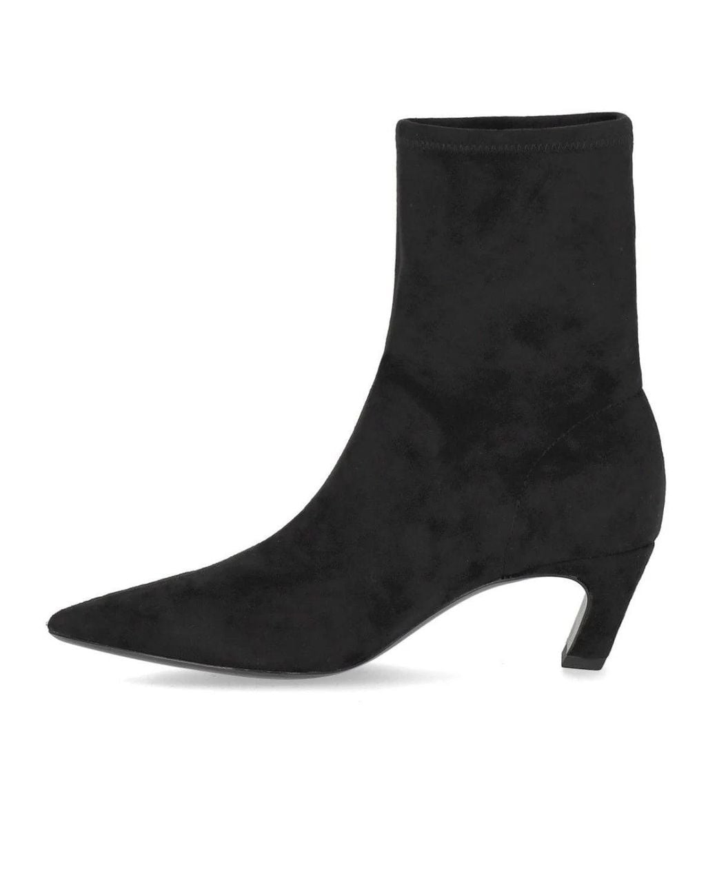 Ash Black Viva Suede Heeled Ankle Boot