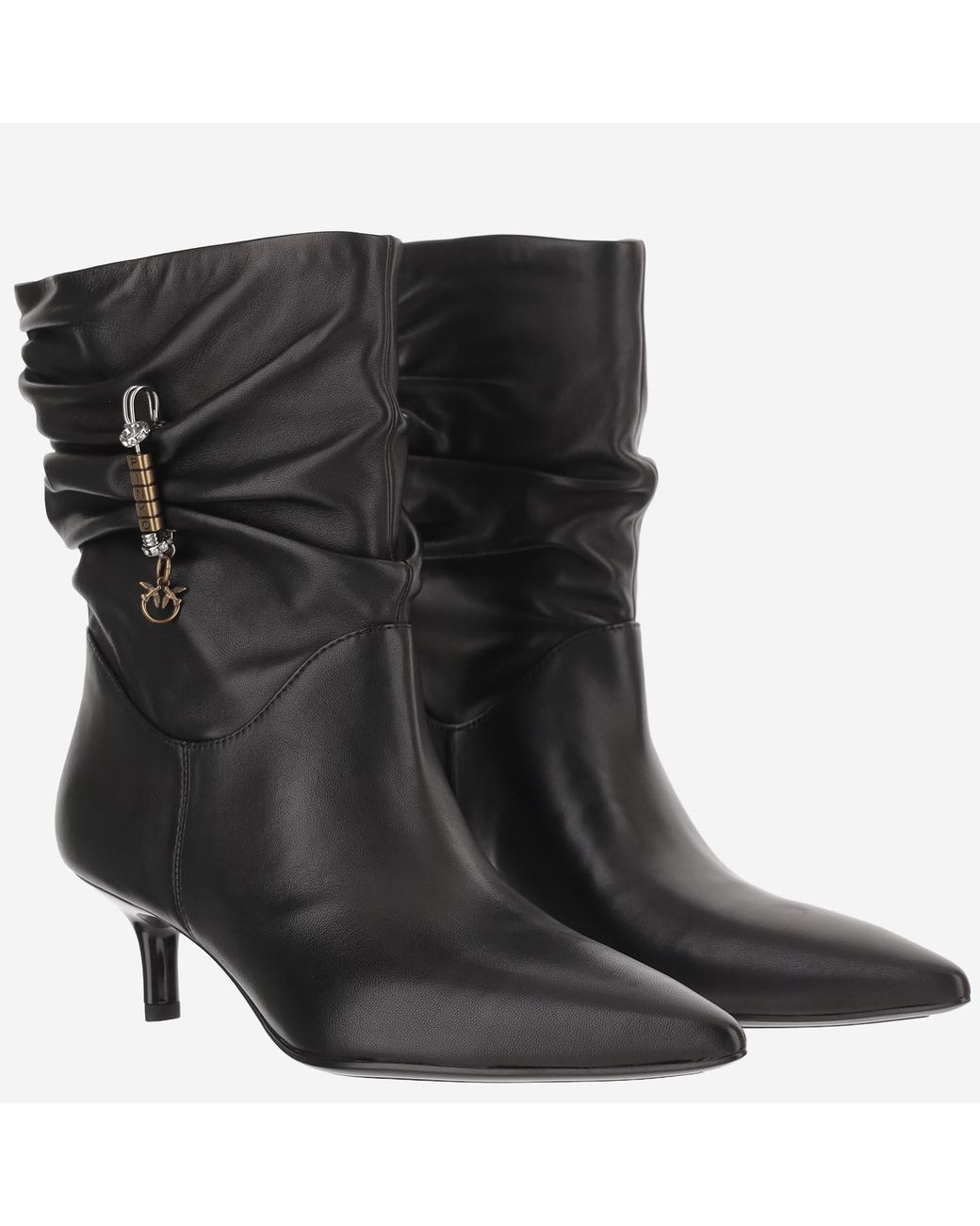 Pinko Black Ankle Boots Gloria Leather Upper: Goat