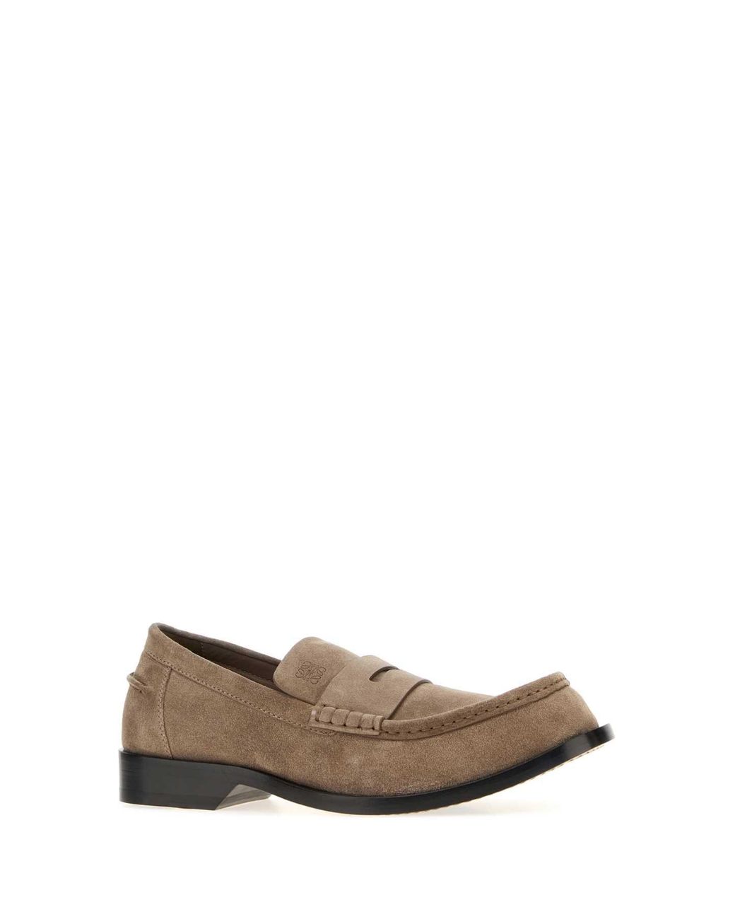 Loewe Brown Cappuccino Suede Bobine Loafers
