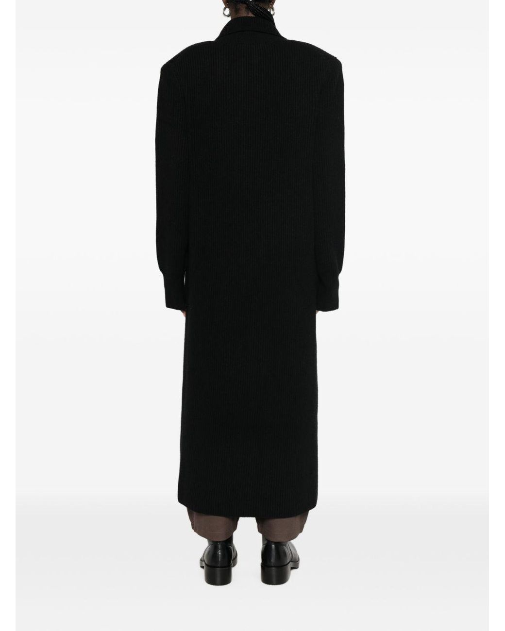 Frankie Shop Black Nolia Wool Long Cardigan Dress