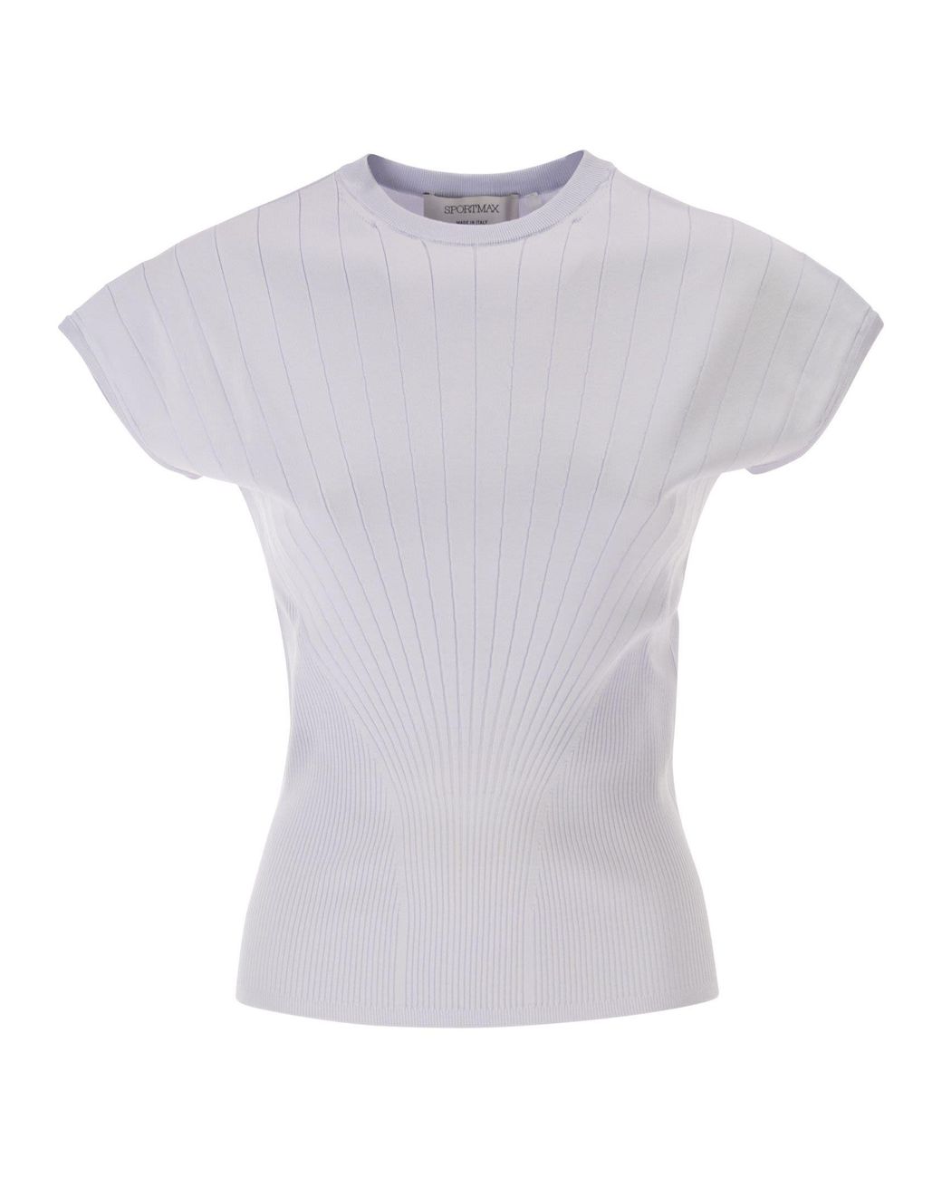 Sportmax White Spxsamba Ribbed Viscose Jumper