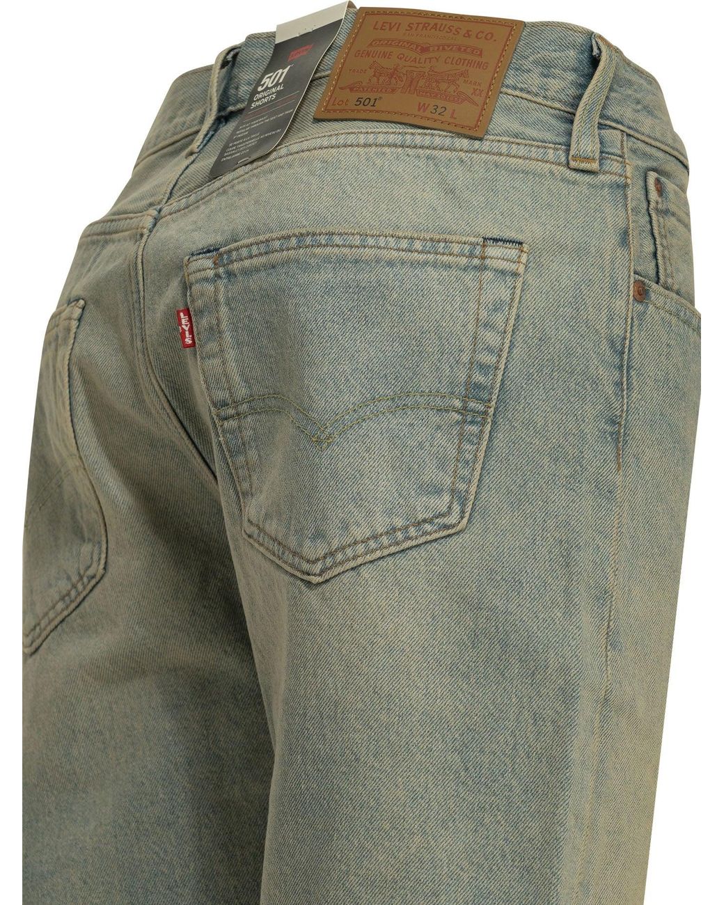 Levi's Green "501 Original" Five Pocket Shorts