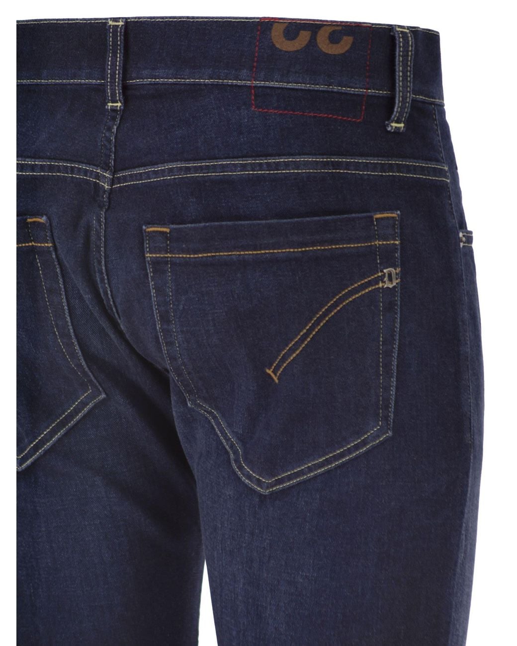 Dondup Blue George Skinny Fit Stretch Denim Jeans With Contrast Stitching