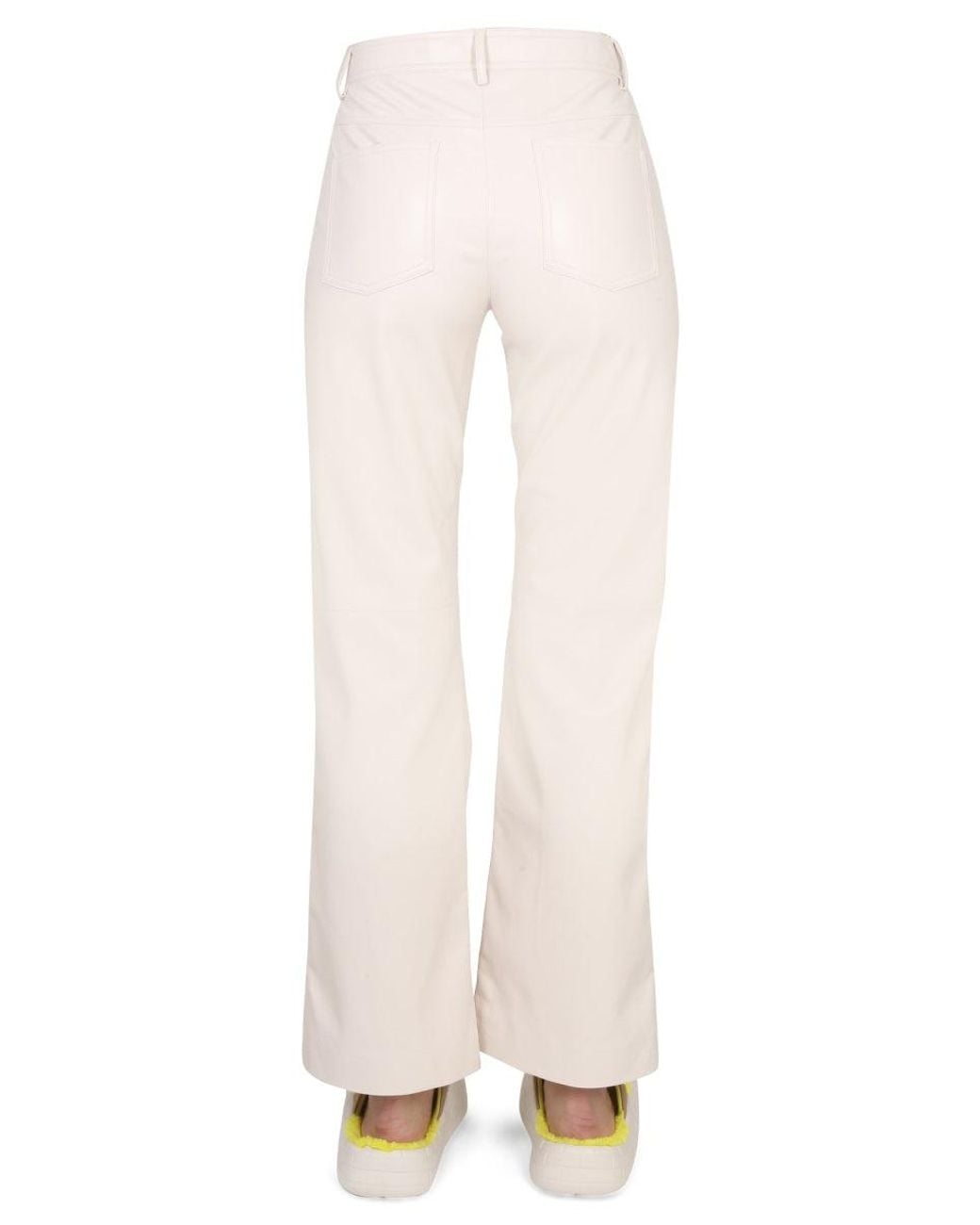 MSGM White High Waist Pants for men
