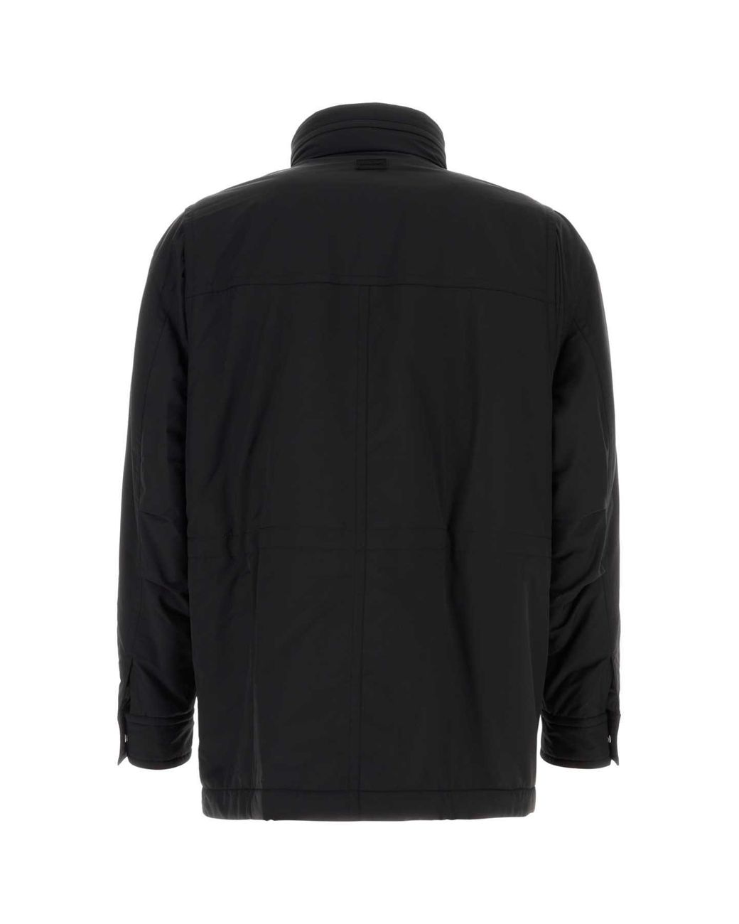Ferragamo Black Wool Blend Padded Jacket