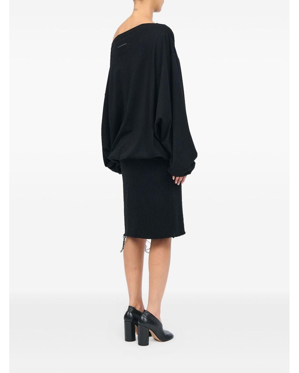 MM6 by Maison Margiela Black Cotton Oversized Top
