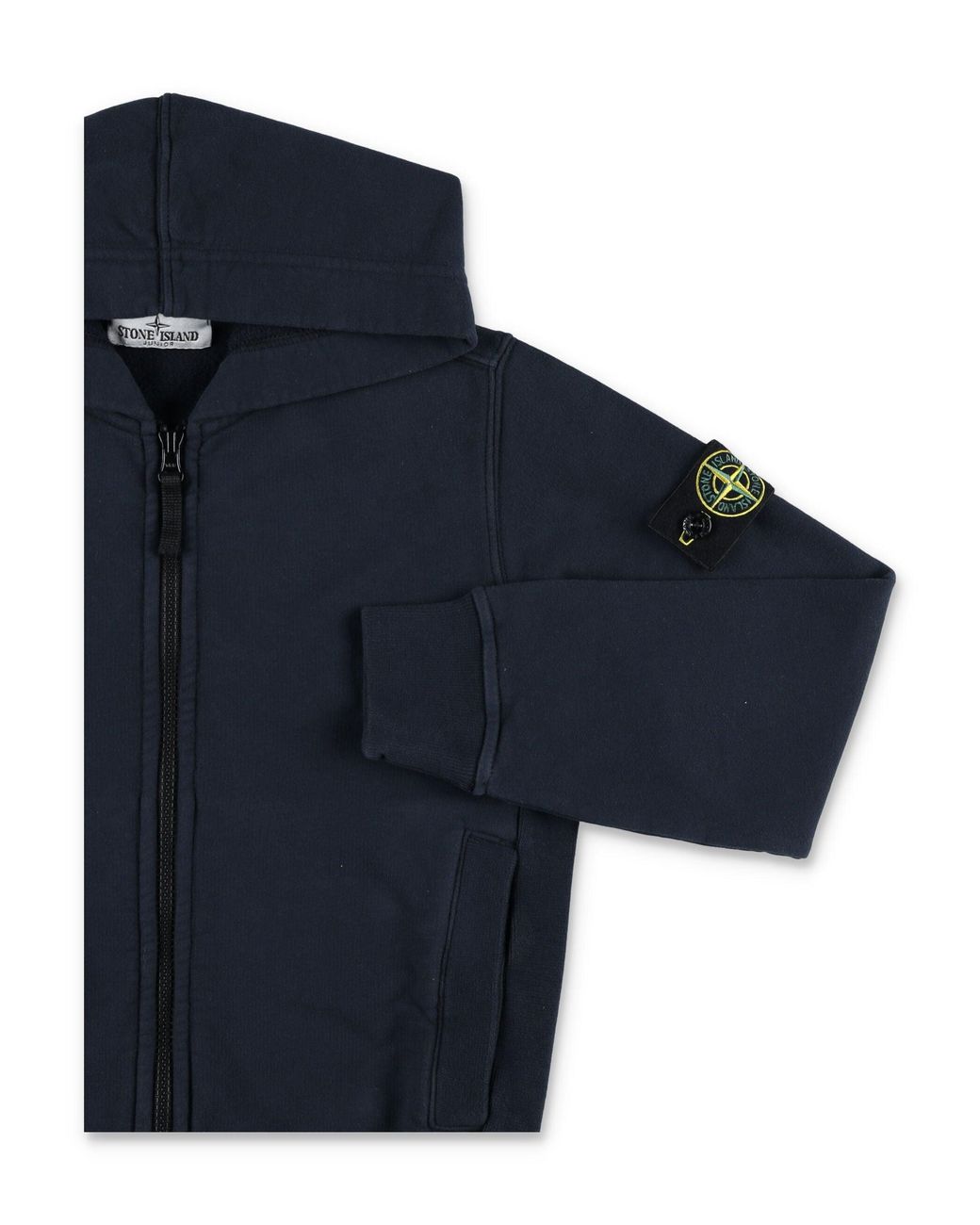 Stone Island Blue Junior Hooded Zip Sweatshirt