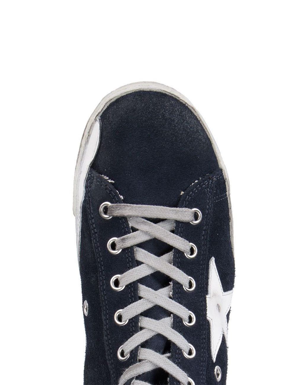 Golden Goose Deluxe Brand Blue Francy Classic Suede Upper Shiny Leather Star