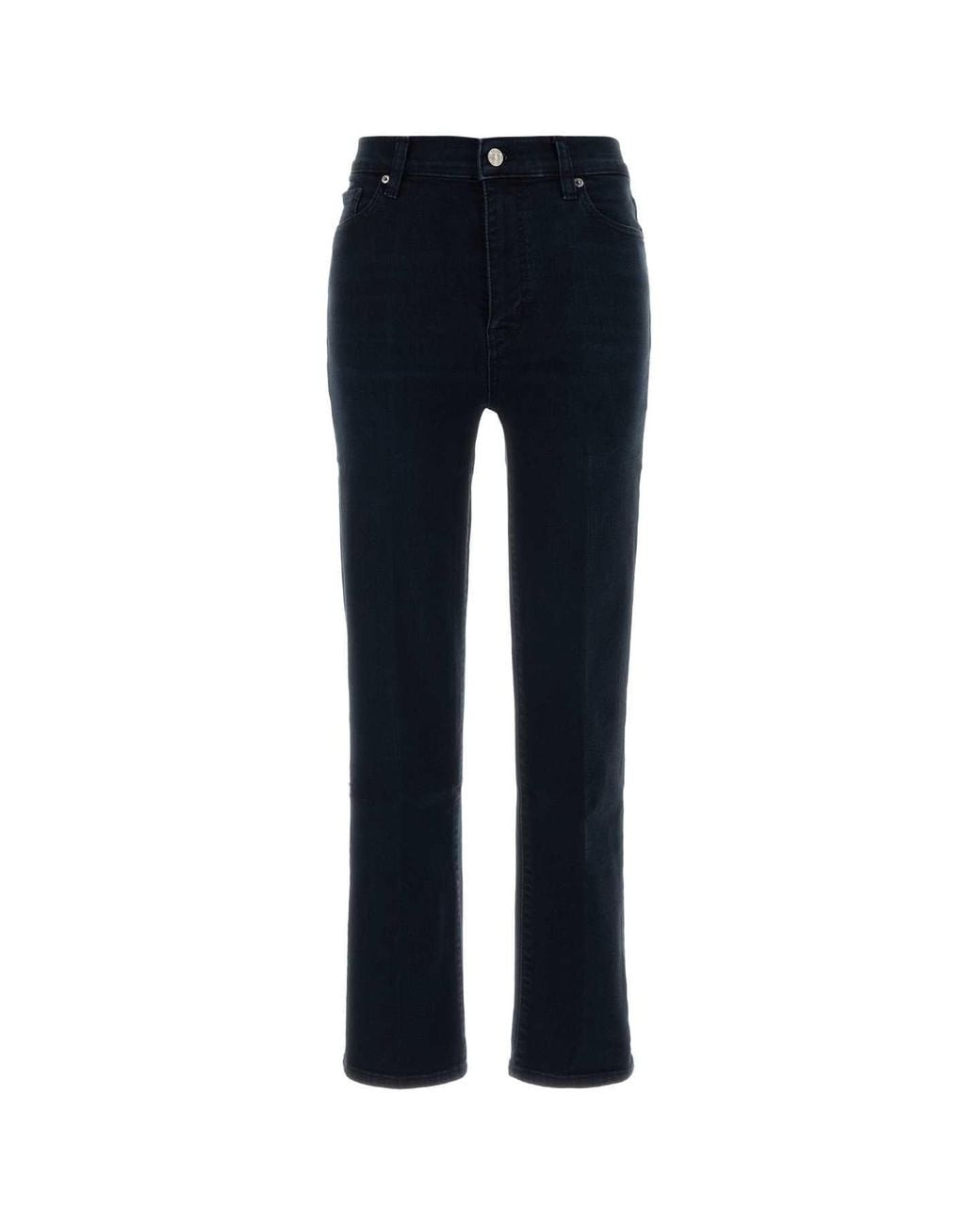 FRAME Blue Straight High Rise Jeans