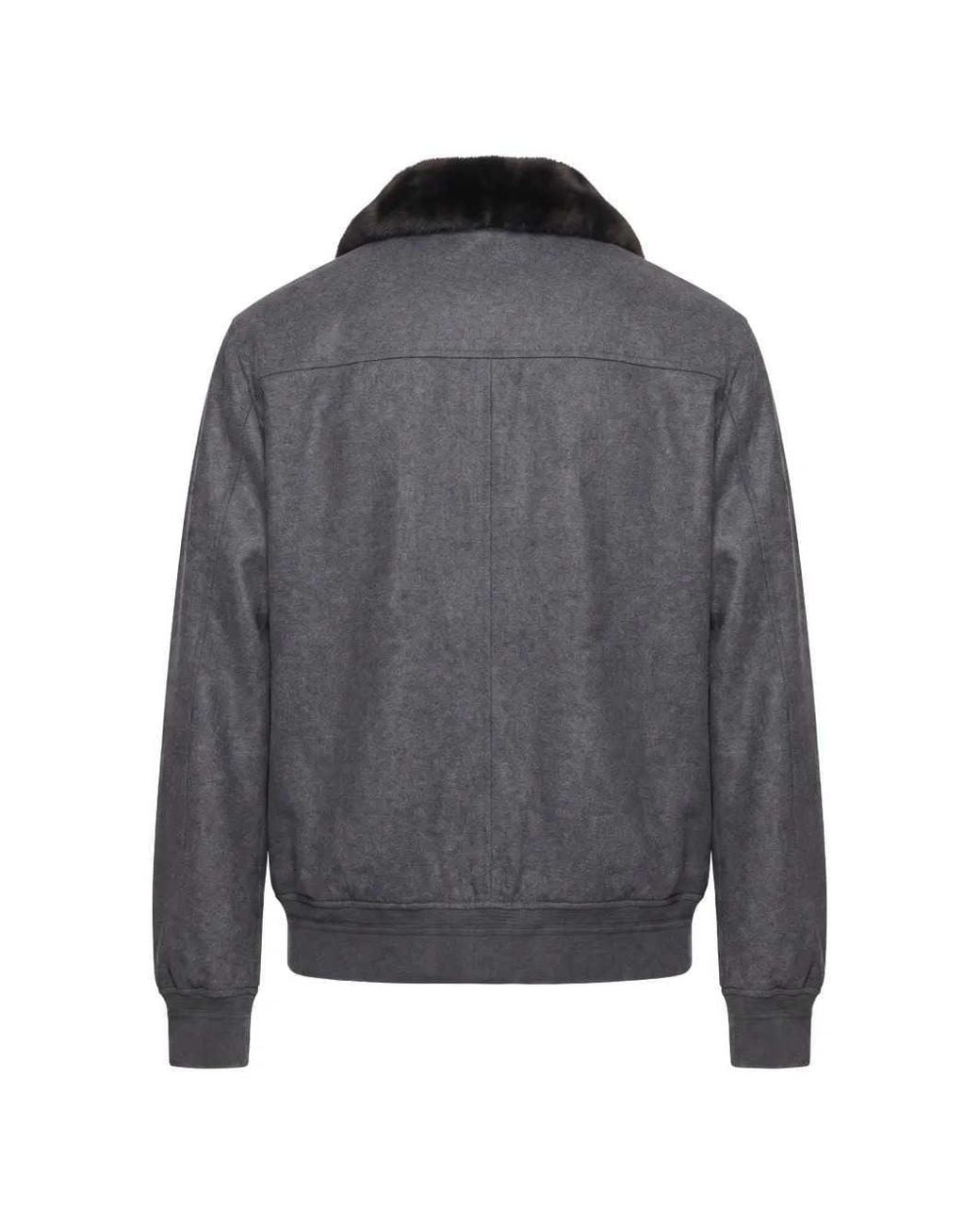 Montecore Brown Faux-Fur Collar Bomber Jacket