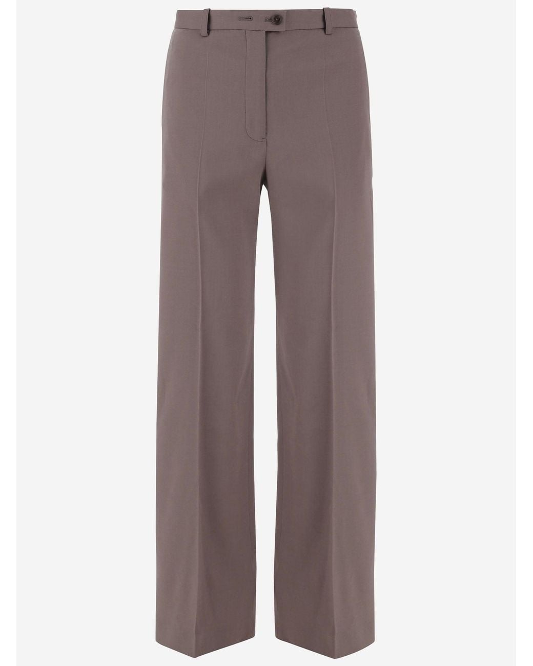 Jil Sander Brown Stretch Wool Pants
