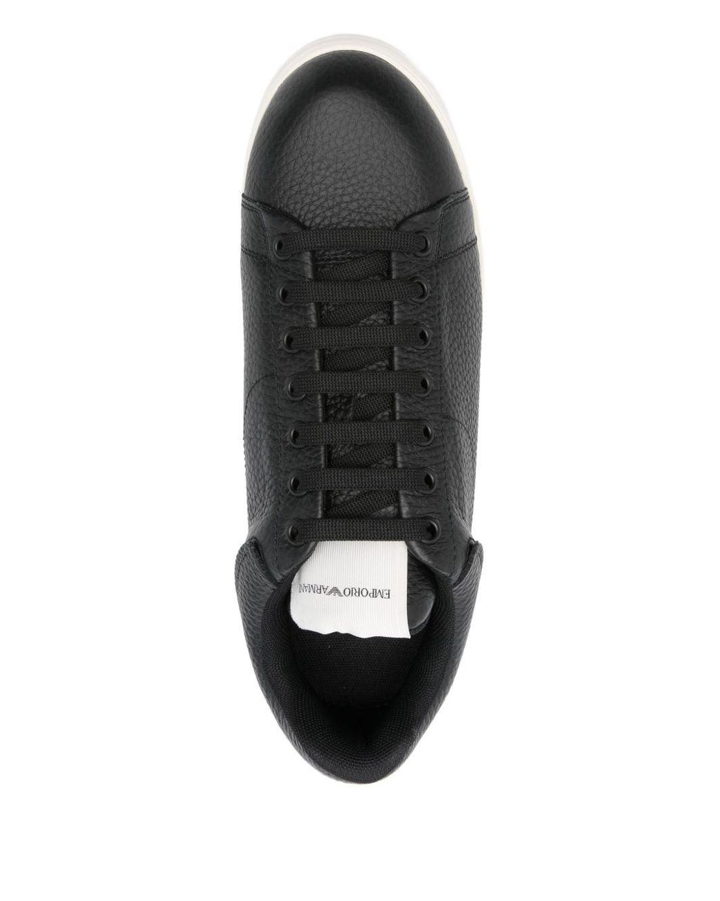 Emporio Armani Black Leather Sneakers for men