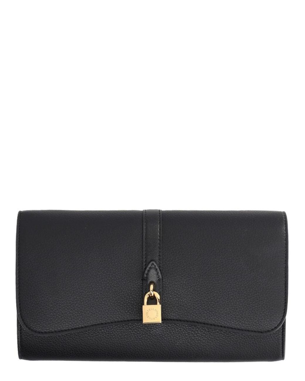 Stella McCartney Gray Padlock Envelope Clutch Bag