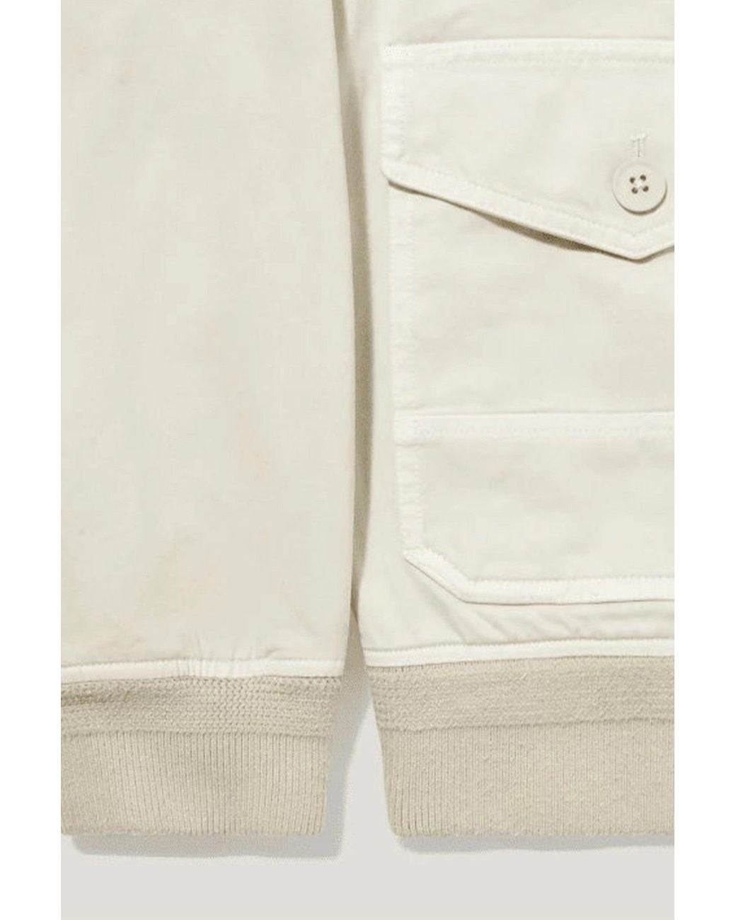 Belstaff White Nylon Zip-Up Bomber Jacket