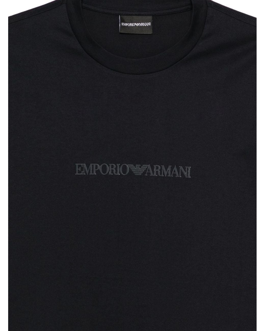 Emporio Armani Blue Logo Cotton T Shirt