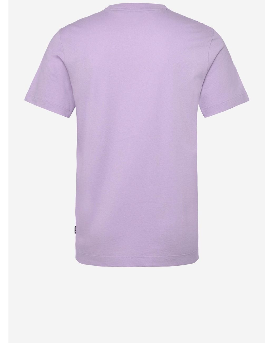Boss Purple Cotton T Shirt With Logo for men