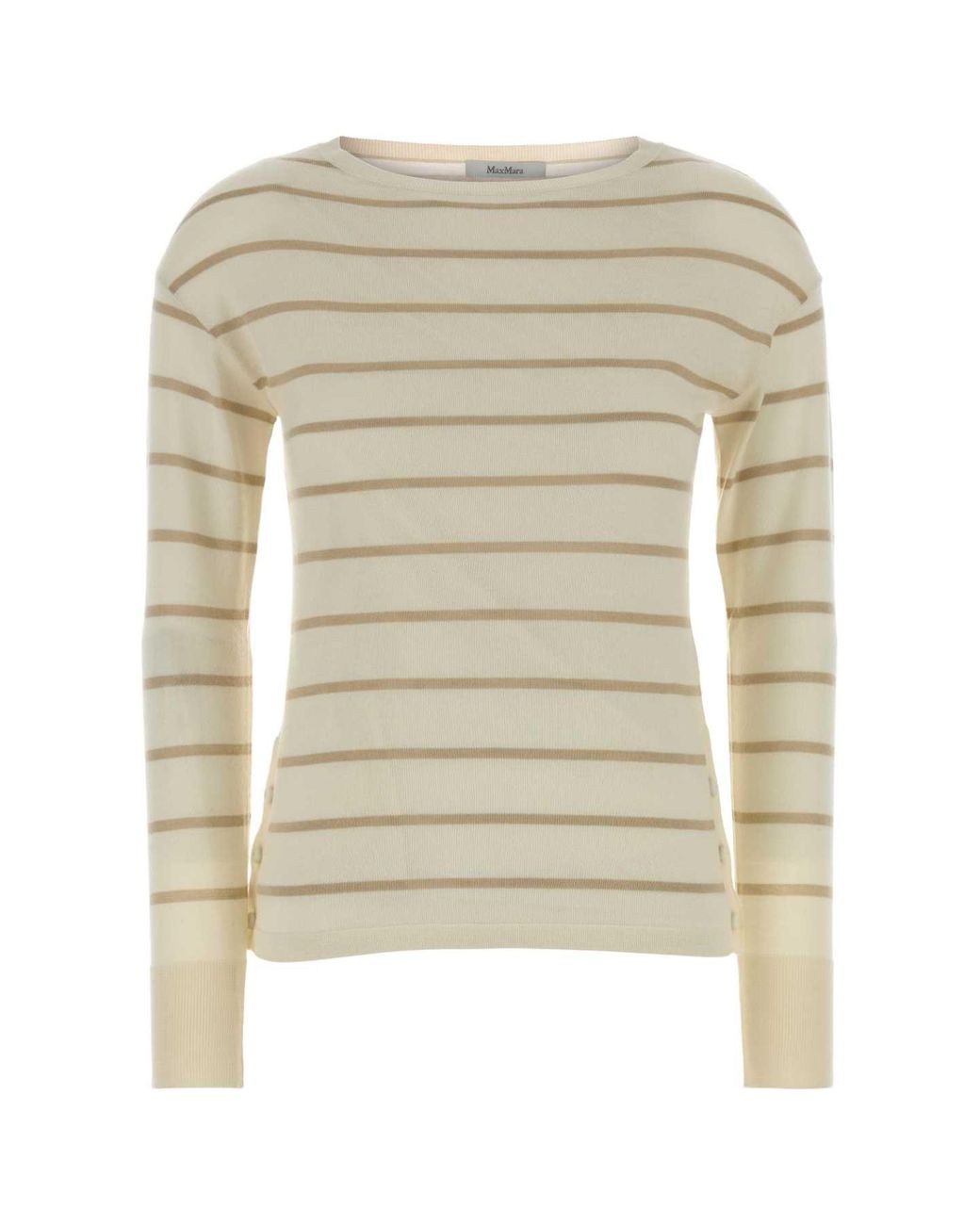 Max Mara White Embroidered Cashmere Blend Tabella Sweater