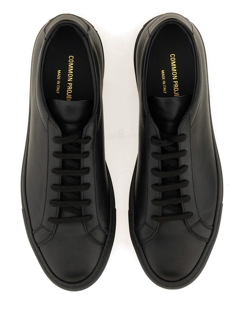 Common Projects Black Leather Achilles Low-Top Sneakers for men