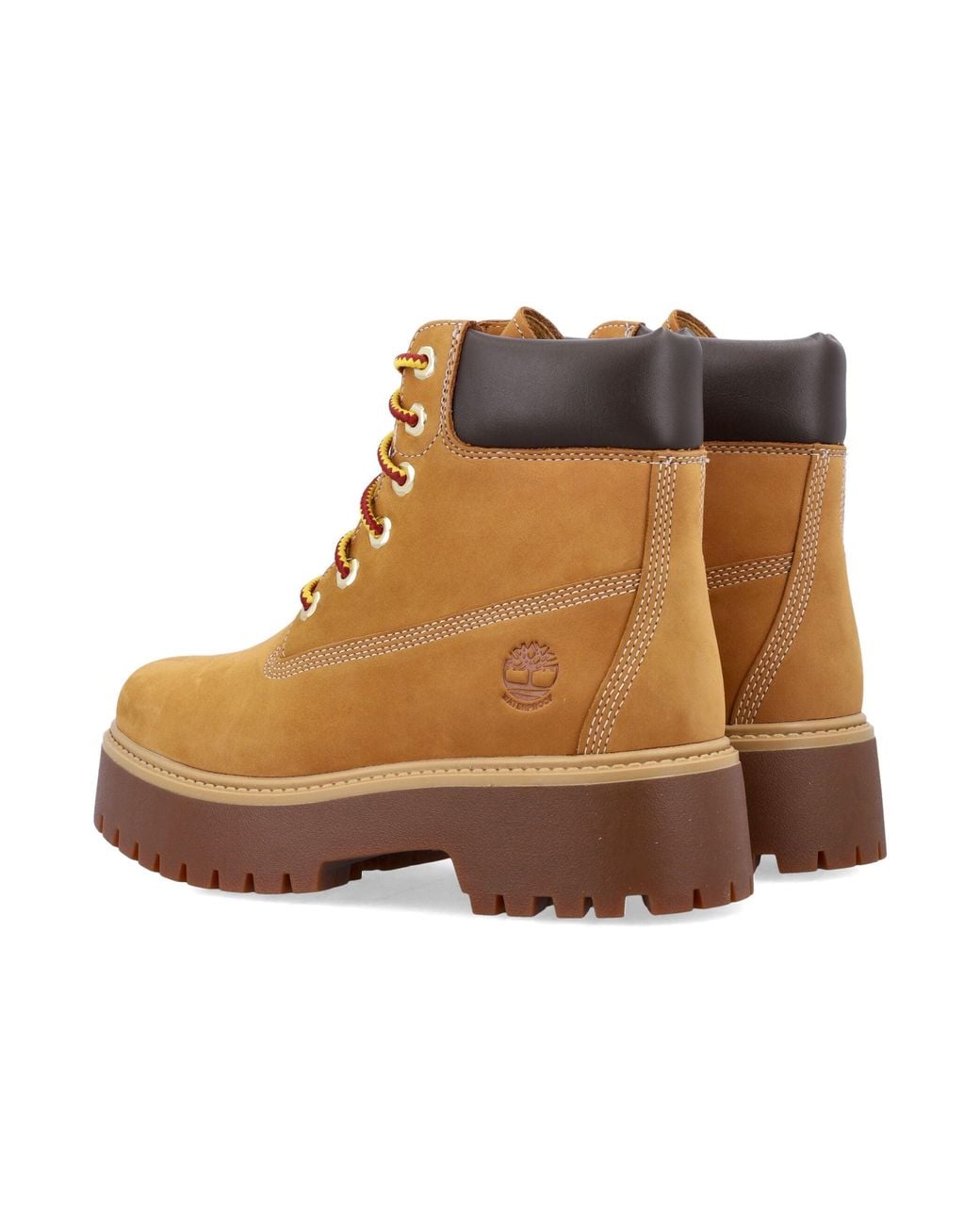 Timberland Brown Stone Street 6-Inch Waterproof Leather Platform Boots