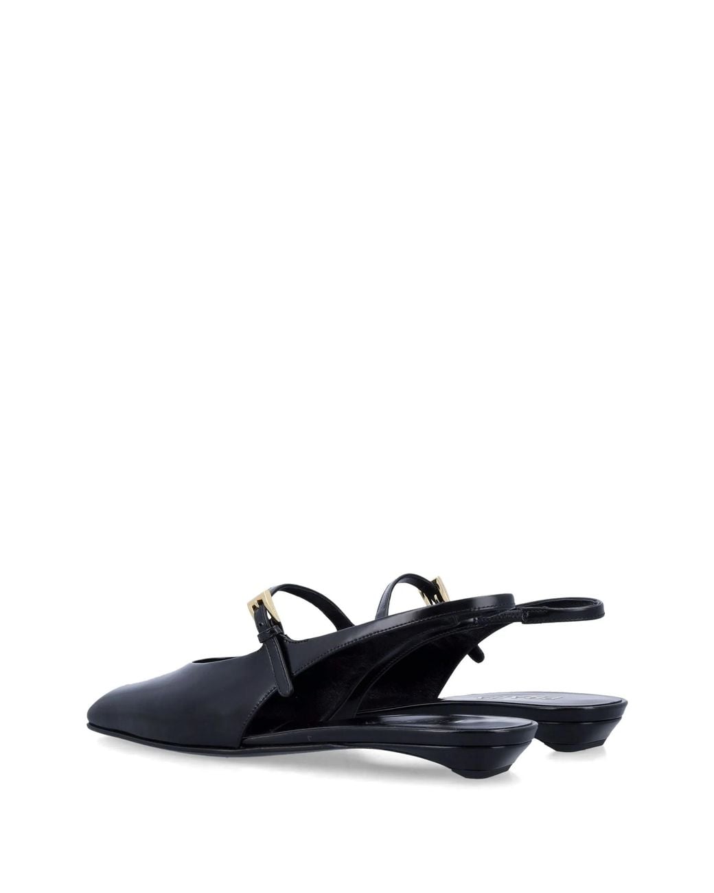 Prada Blue Leather Slingback Ballet Flats