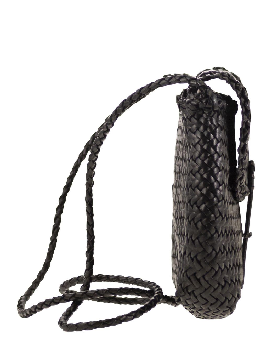 Dragon Black Mini City Bag Woven Leather Bag