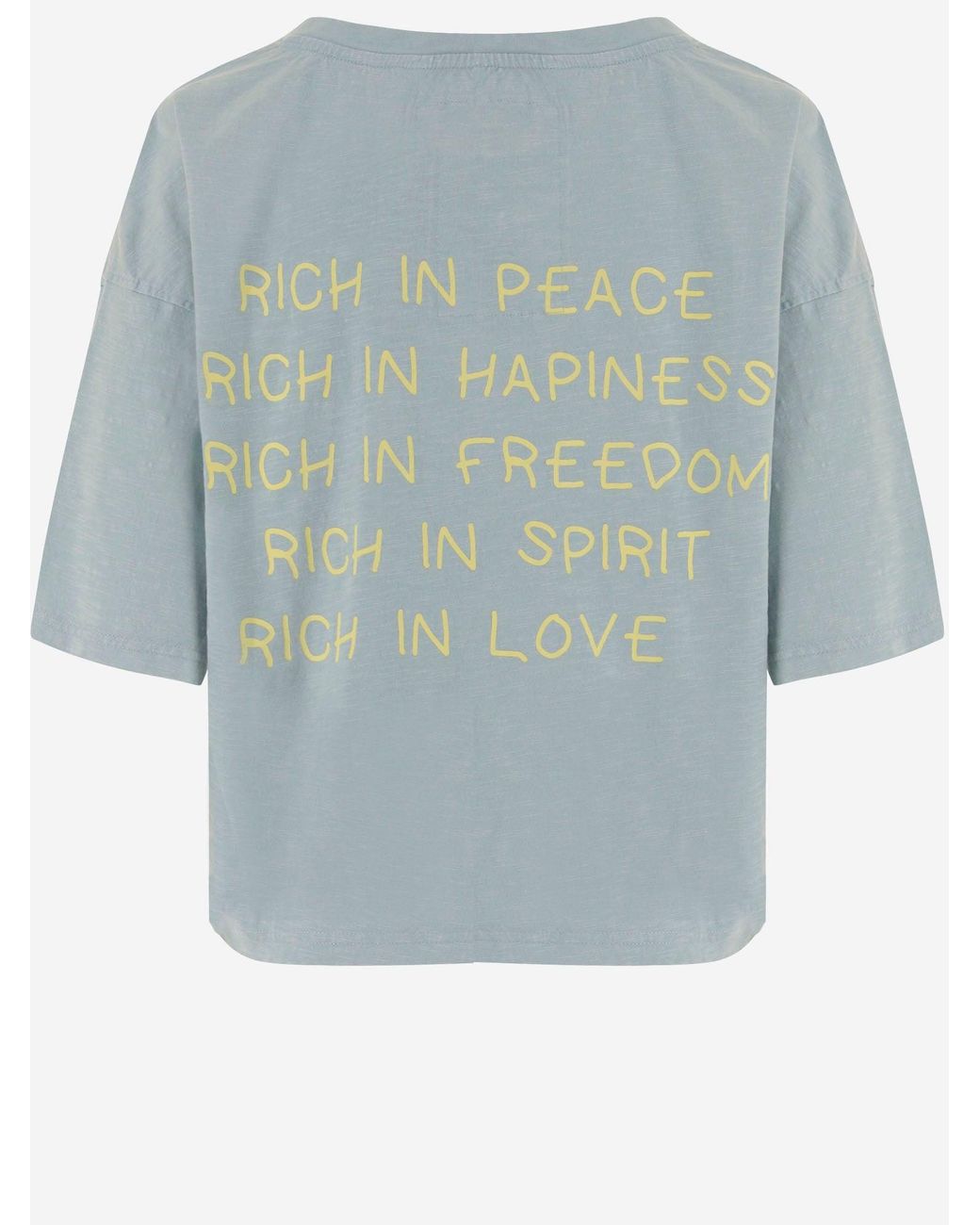 ONE TEE Blue Cotton T Shirt With Logo Print