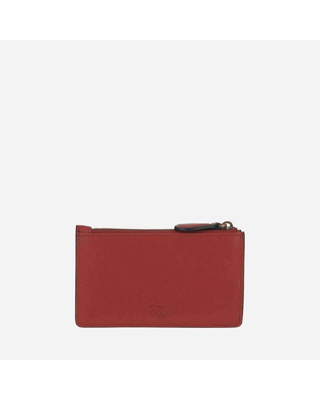 Pinko Red Leather Love Birds Card Holder