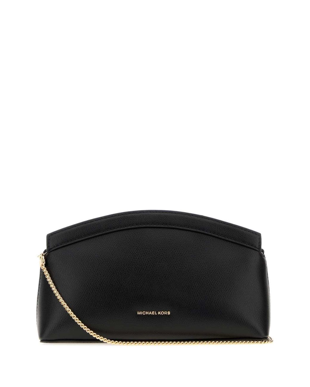 MICHAEL Michael Kors Black Leather Small Athena Clutch Mini Shoulder Bag, 24 X 15 X 7.5 Cm