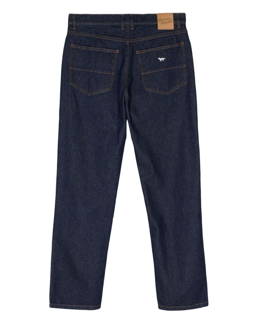 Maison Kitsuné Blue Lightweight Denim Straight Leg Jeans for men
