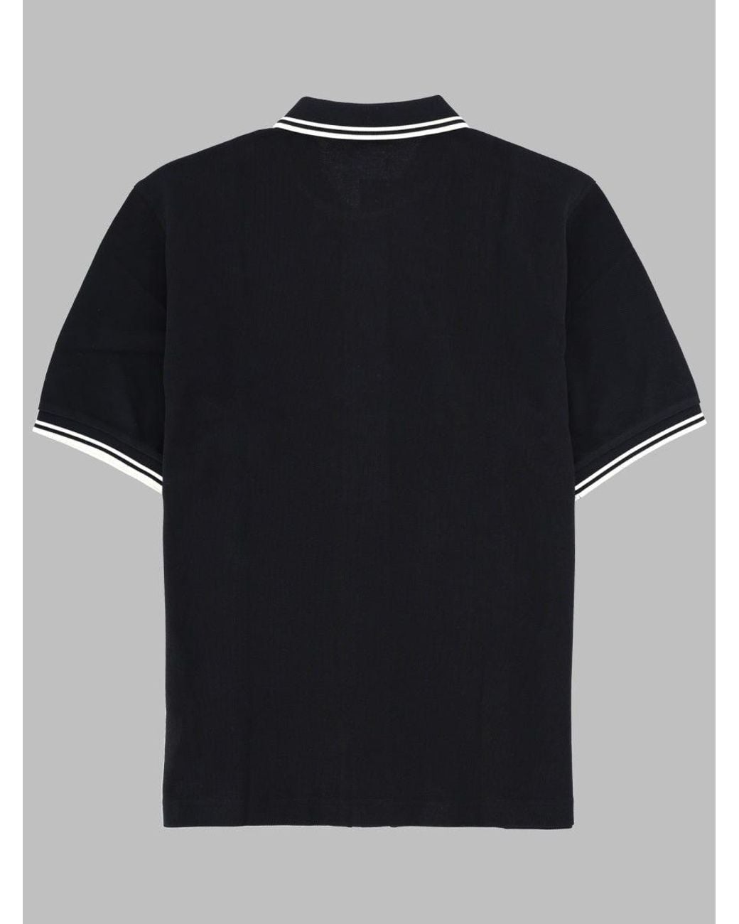 Fred Perry Black Polo Con Bottoni E Logo