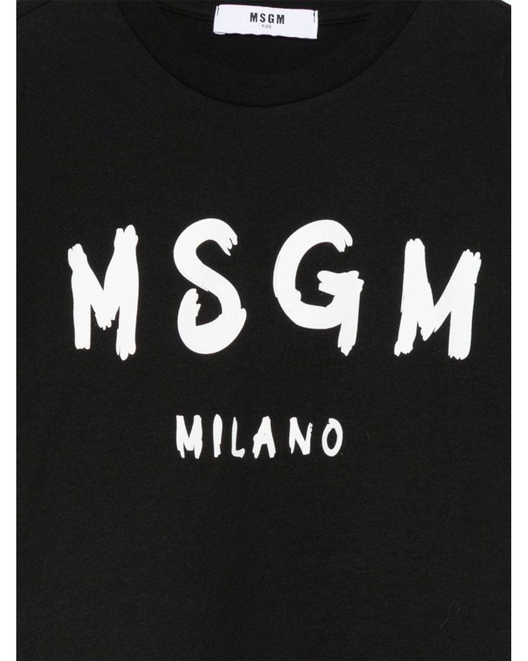MSGM Black T-Shirt With Logo