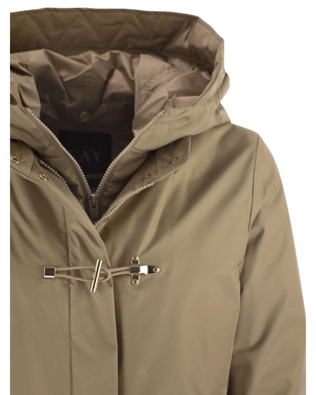 Technical Technical Gabardine Toggle Coat Fay en coloris Natural
