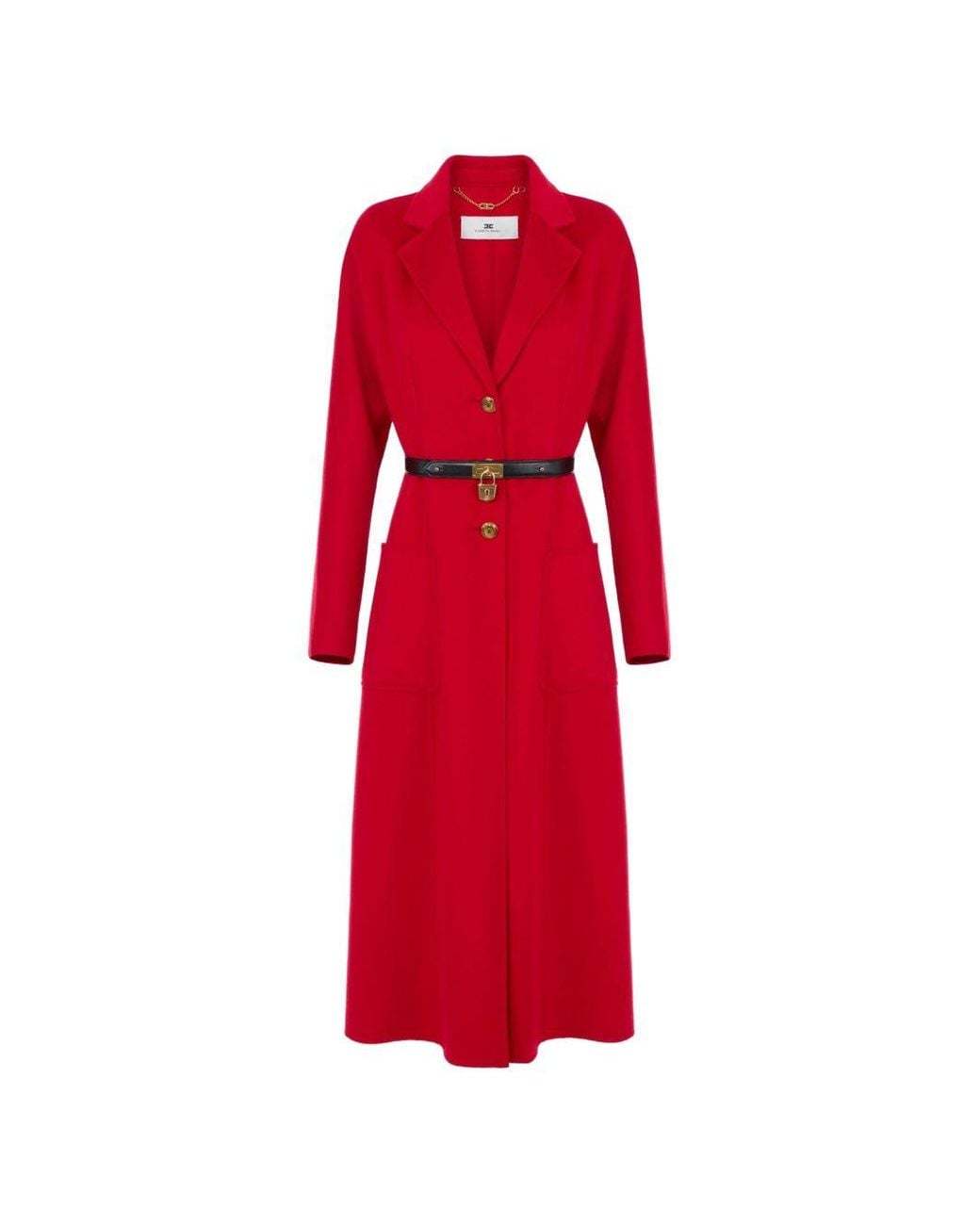 Elisabetta Franchi Red Wool Coat
