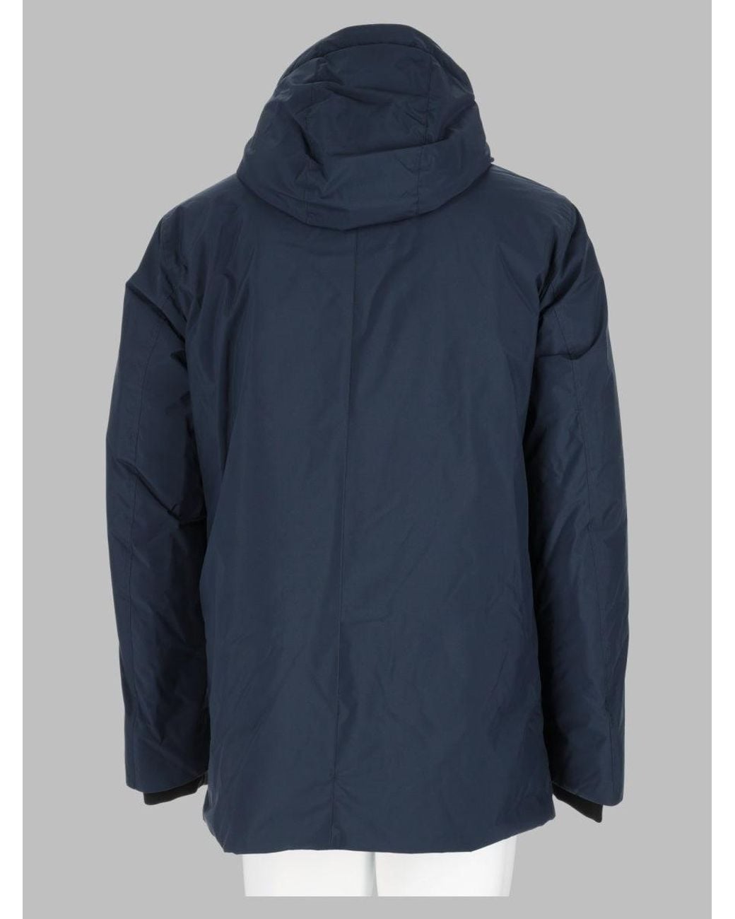 Woolrich Blue High-Collar Wool-Blend Jacket for men