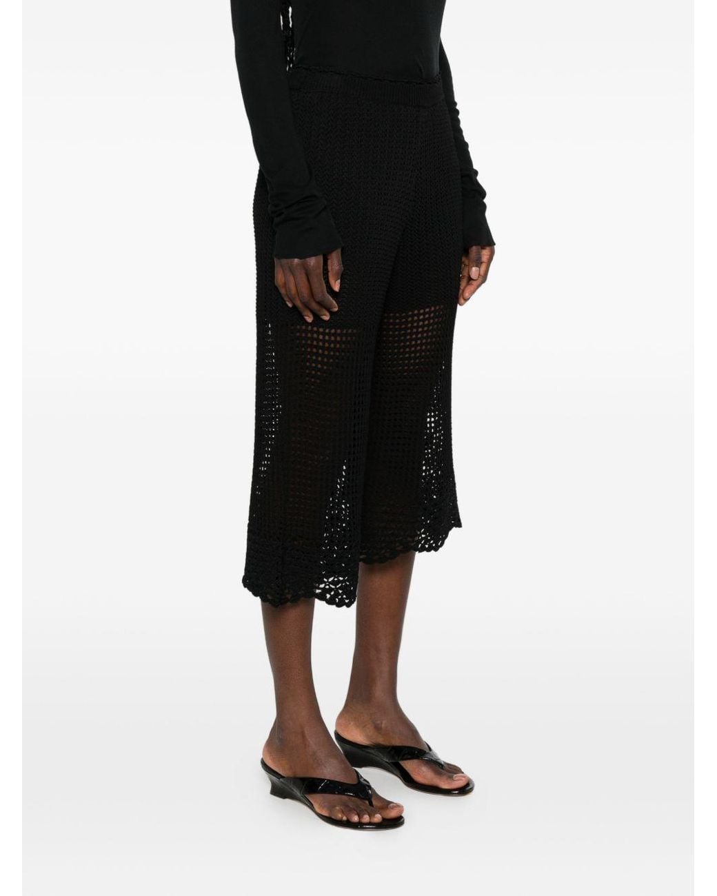 IRO Black Crochet Knit Trouser