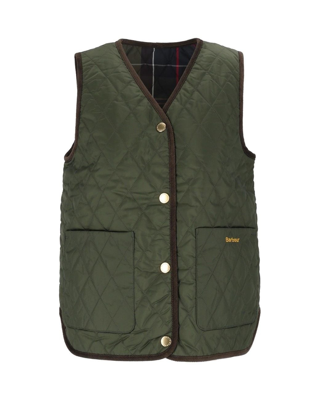 Barbour Green Reversible Ttn Quilted Liner