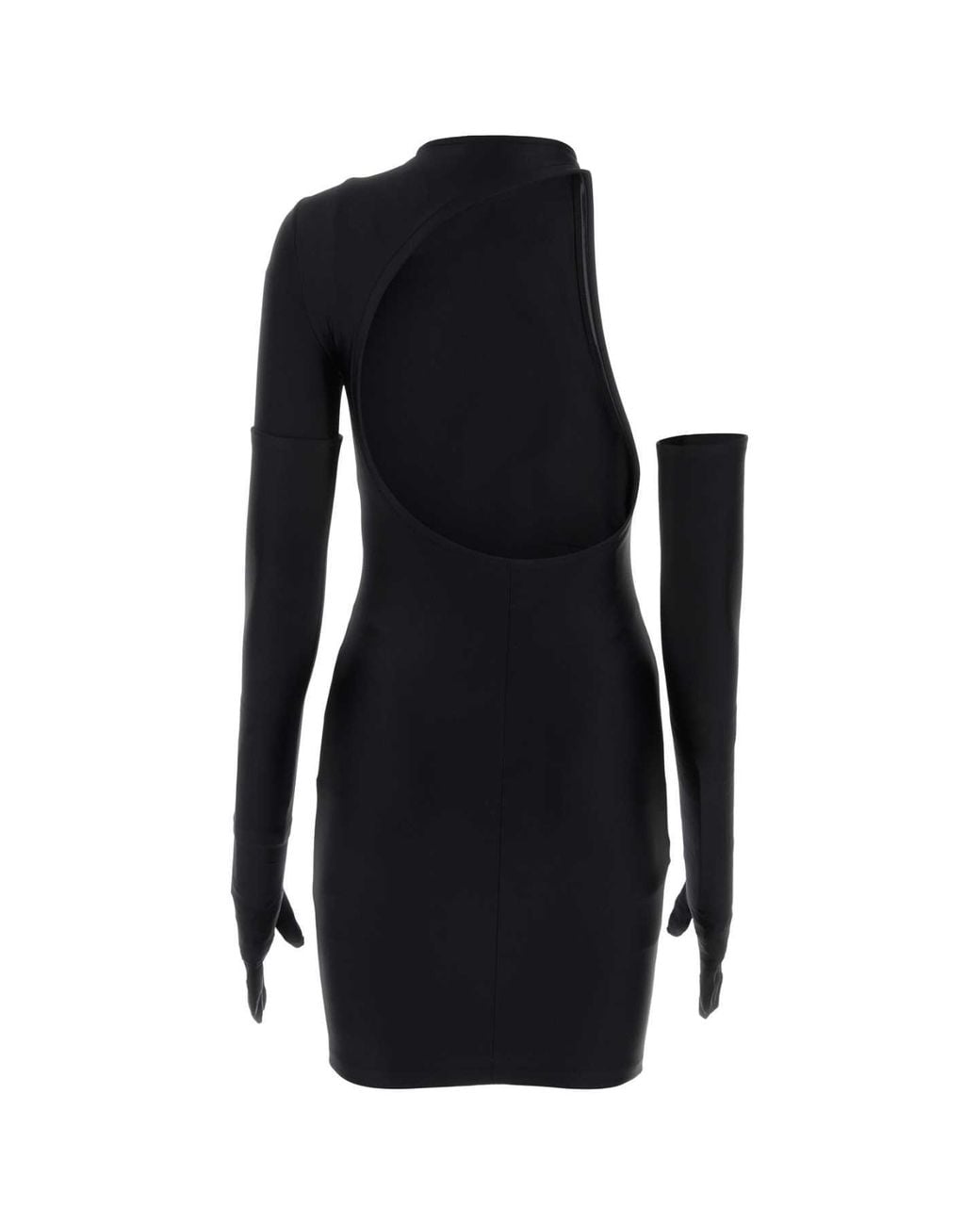 Balenciaga Black Stretch Nylon Mini Dress