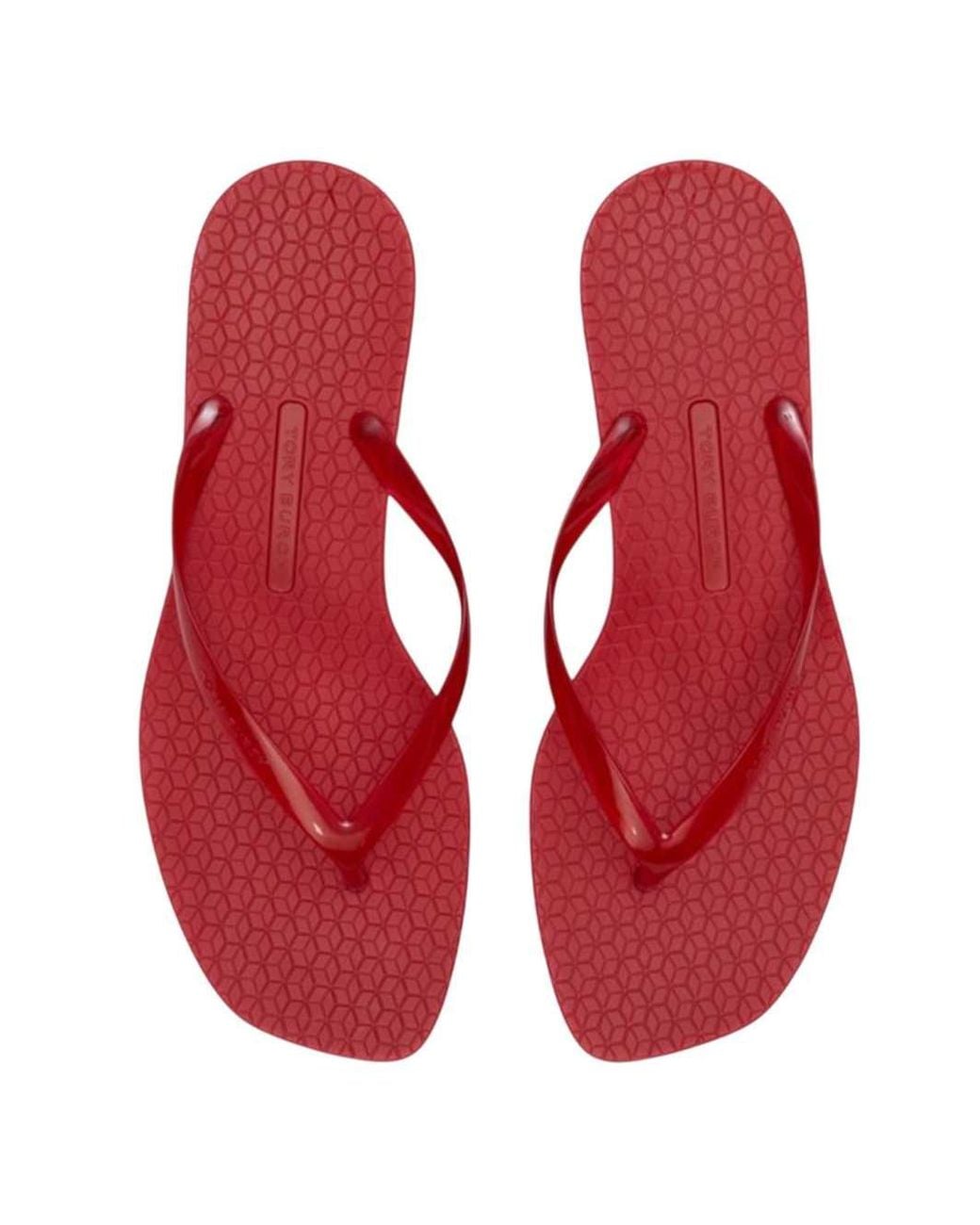 Tory Burch Red Jelly Heel Flip Flop 40Mm