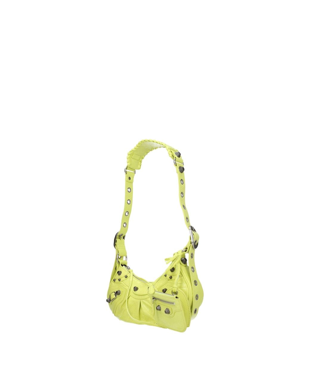 Balenciaga Yellow Le Cagole Crossbody Bag /Lime Leather