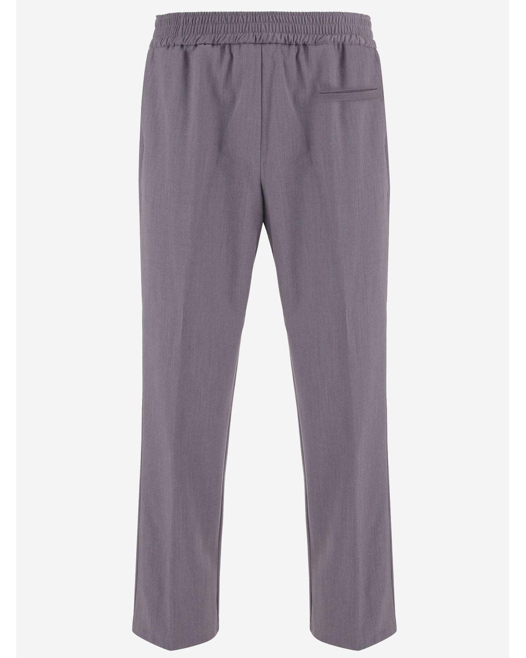 Just Cavalli Gray Stretch Viscose Blend Pants With Logo